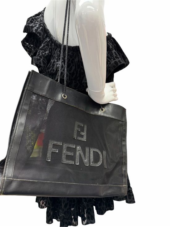 Fendi Handbags - Fendi FF Zucca black mesh shopper tote bag